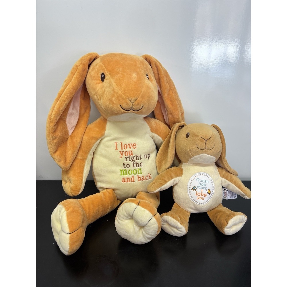 Guess How Much I Love You Plush Bunny Rabbits Baby Lovey Soft Eyes Set of 2